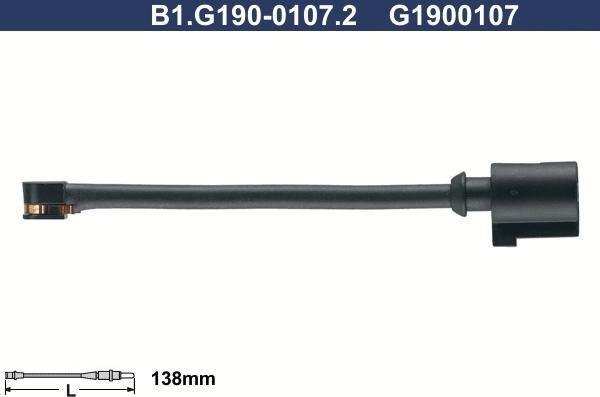 Galfer B1.G190-0107.2 - Сигналізатор, знос гальмівних колодок autocars.com.ua