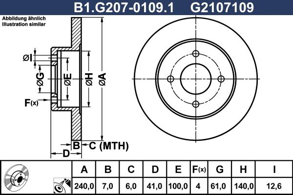 Galfer B1.G207-0109.1 - Гальмівний диск autocars.com.ua