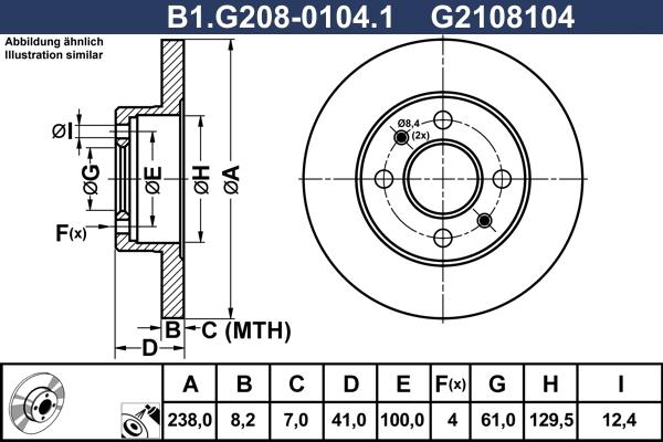 Galfer B1.G208-0104.1 - Гальмівний диск autocars.com.ua