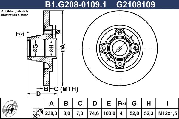 Galfer B1.G208-0109.1 - Гальмівний диск autocars.com.ua