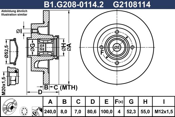 Galfer B1.G208-0114.2 - Гальмівний диск autocars.com.ua