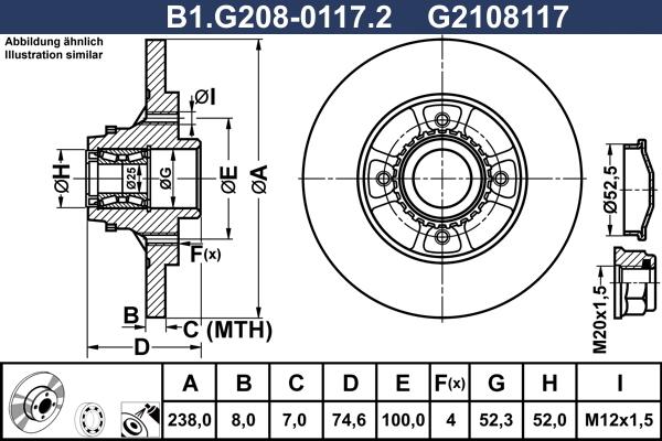 Galfer B1.G208-0117.2 - Тормозной диск avtokuzovplus.com.ua