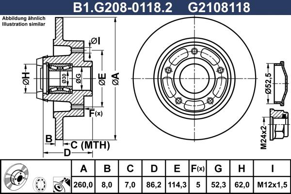 Galfer B1.G208-0118.2 - Гальмівний диск autocars.com.ua