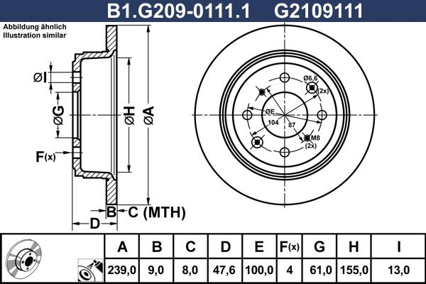 Galfer B1.G209-0111.1 - Гальмівний диск autocars.com.ua