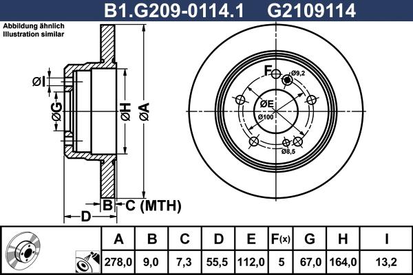 Galfer B1.G209-0114.1 - Гальмівний диск autocars.com.ua