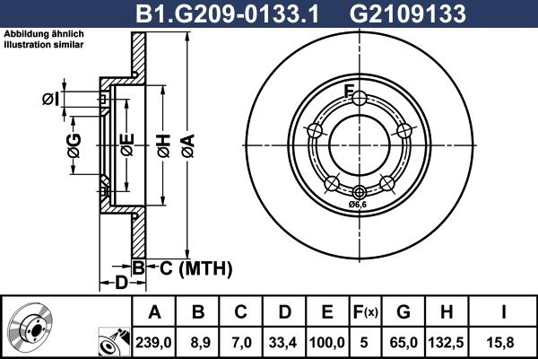 Galfer B1.G209-0133.1 - Гальмівний диск autocars.com.ua