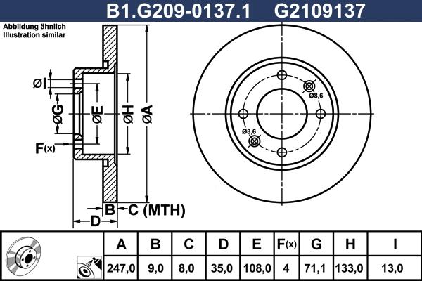 Galfer B1.G209-0137.1 - Гальмівний диск autocars.com.ua