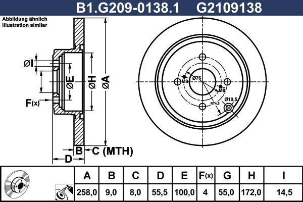 Galfer B1.G209-0138.1 - Гальмівний диск autocars.com.ua