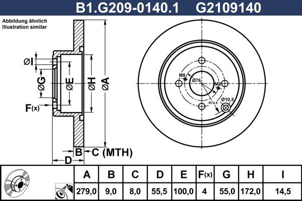 Galfer B1.G209-0140.1 - Гальмівний диск autocars.com.ua