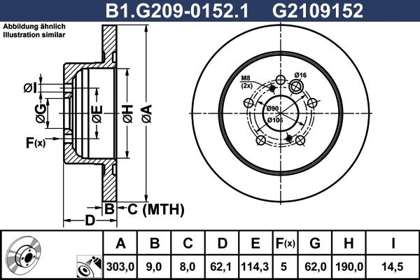 Galfer B1.G209-0152.1 - Тормозной диск avtokuzovplus.com.ua