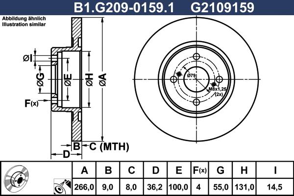 Galfer B1.G209-0159.1 - Гальмівний диск autocars.com.ua
