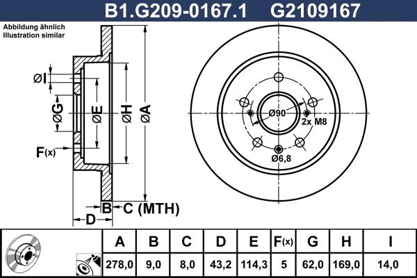 Galfer B1.G209-0167.1 - Тормозной диск avtokuzovplus.com.ua