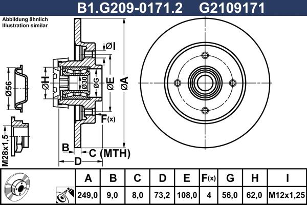 Galfer B1.G209-0171.2 - Тормозной диск avtokuzovplus.com.ua