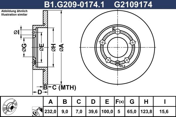 Galfer B1.G209-0174.1 - Гальмівний диск autocars.com.ua