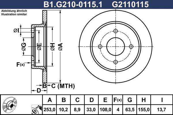 Galfer B1.G210-0115.1 - Тормозной диск avtokuzovplus.com.ua