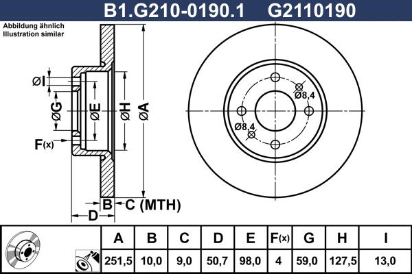 Galfer B1.G210-0190.1 - Гальмівний диск autocars.com.ua