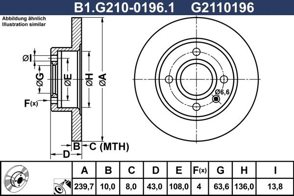 Galfer B1.G210-0196.1 - Гальмівний диск autocars.com.ua
