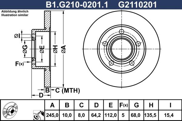 Galfer B1.G210-0201.1 - Гальмівний диск autocars.com.ua
