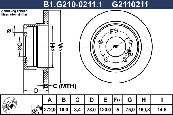 Galfer B1.G210-0211.1 - Гальмівний диск autocars.com.ua