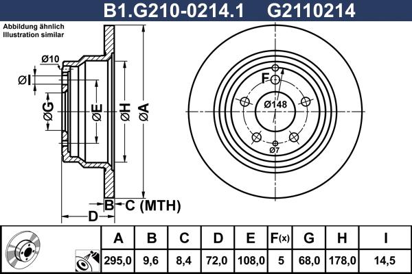 Galfer B1.G210-0214.1 - Тормозной диск avtokuzovplus.com.ua