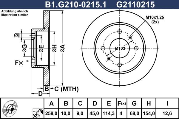 Galfer B1.G210-0215.1 - Тормозной диск avtokuzovplus.com.ua
