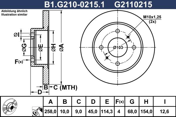 Galfer B1.G210-0215.1 - Гальмівний диск autocars.com.ua