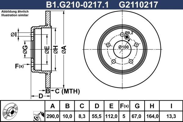 Galfer B1.G210-0217.1 - Тормозной диск avtokuzovplus.com.ua