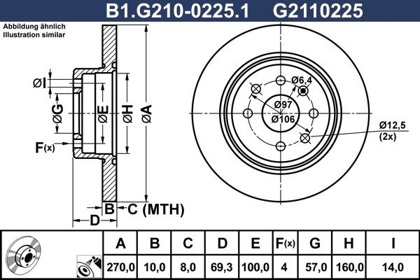 Galfer B1.G210-0225.1 - Тормозной диск avtokuzovplus.com.ua