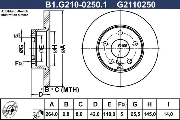 Galfer B1.G210-0250.1 - Гальмівний диск autocars.com.ua