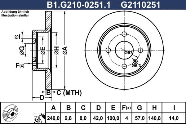 Galfer B1.G210-0251.1 - Гальмівний диск autocars.com.ua