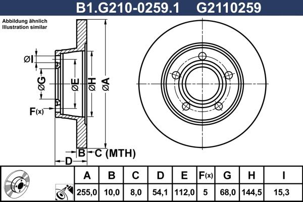 Galfer B1.G210-0259.1 - Гальмівний диск autocars.com.ua