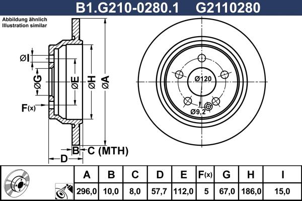 Galfer B1.G210-0280.1 - Тормозной диск avtokuzovplus.com.ua