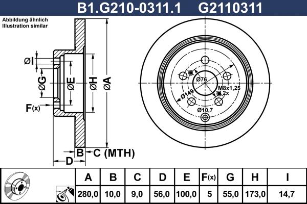 Galfer B1.G210-0311.1 - Тормозной диск avtokuzovplus.com.ua