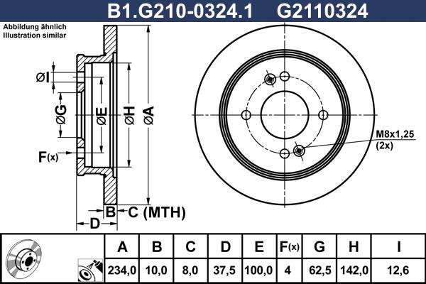 Galfer B1.G210-0324.1 - Гальмівний диск autocars.com.ua