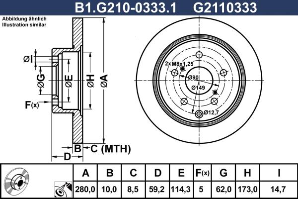 Galfer B1.G210-0333.1 - Тормозной диск avtokuzovplus.com.ua