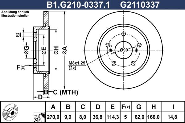 Galfer B1.G210-0337.1 - Гальмівний диск autocars.com.ua