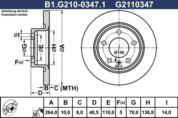 Galfer B1.G210-0347.1 - Гальмівний диск autocars.com.ua