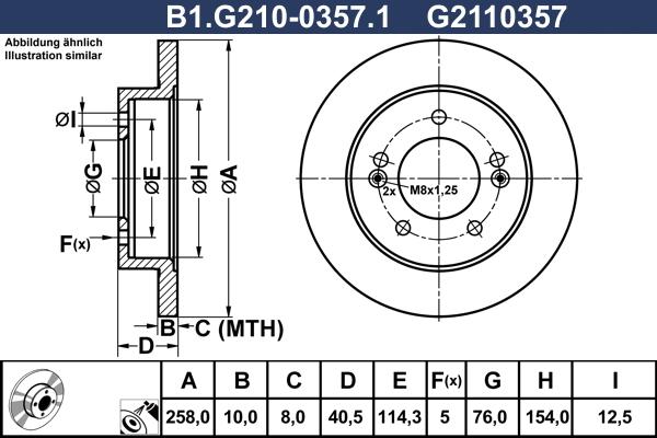 Galfer B1.G210-0357.1 - Гальмівний диск autocars.com.ua