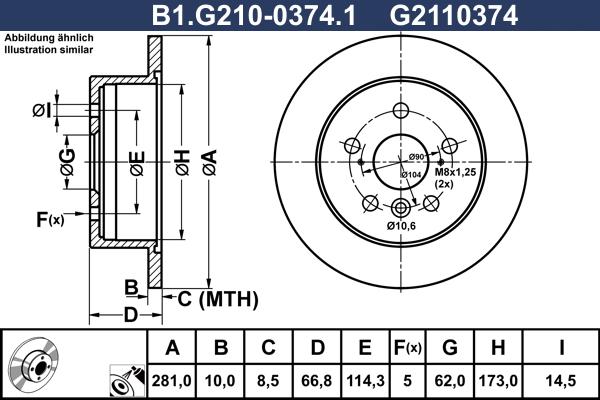 Galfer B1.G210-0374.1 - Гальмівний диск autocars.com.ua