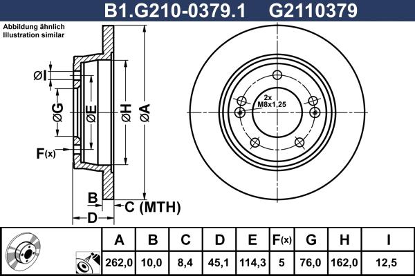 Galfer B1.G210-0379.1 - Тормозной диск avtokuzovplus.com.ua