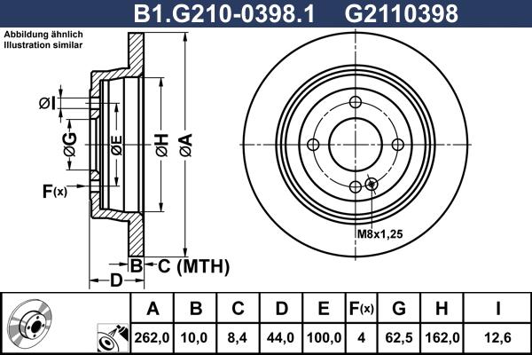 Galfer B1.G210-0398.1 - Тормозной диск avtokuzovplus.com.ua