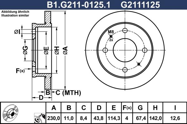 Galfer B1.G211-0125.1 - Тормозной диск avtokuzovplus.com.ua