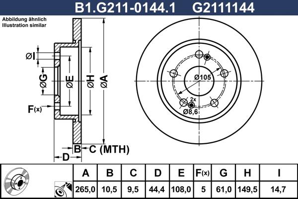 Galfer B1.G211-0144.1 - Тормозной диск avtokuzovplus.com.ua