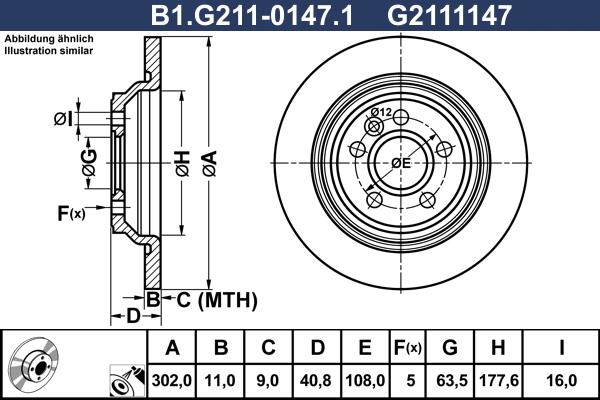 Galfer B1.G211-0147.1 - Тормозной диск avtokuzovplus.com.ua