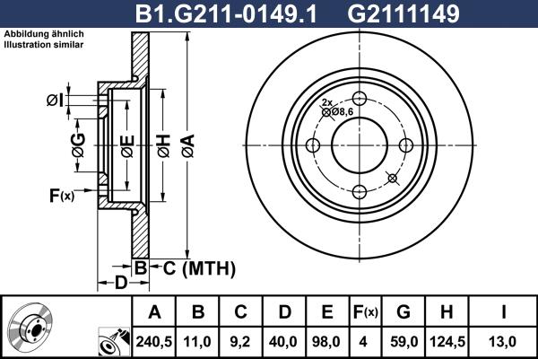 Galfer B1.G211-0149.1 - Гальмівний диск autocars.com.ua