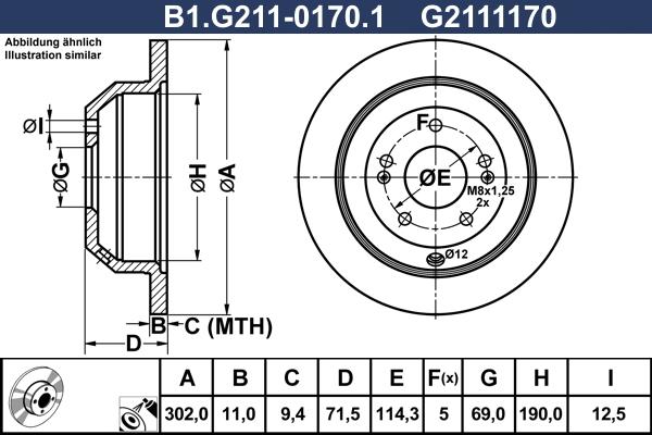 Galfer B1.G211-0170.1 - Гальмівний диск autocars.com.ua