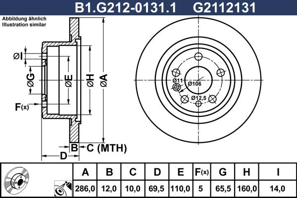 Galfer B1.G212-0131.1 - Гальмівний диск autocars.com.ua