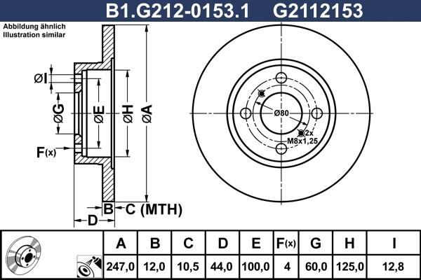 Galfer B1.G212-0153.1 - Гальмівний диск autocars.com.ua