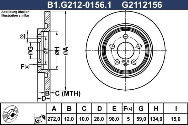 Galfer B1.G212-0156.1 - Гальмівний диск autocars.com.ua