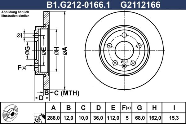 Galfer B1.G212-0166.1 - Гальмівний диск autocars.com.ua